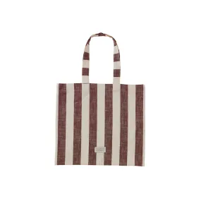 Tote Bag Candy Striped - Brown / Offwhite