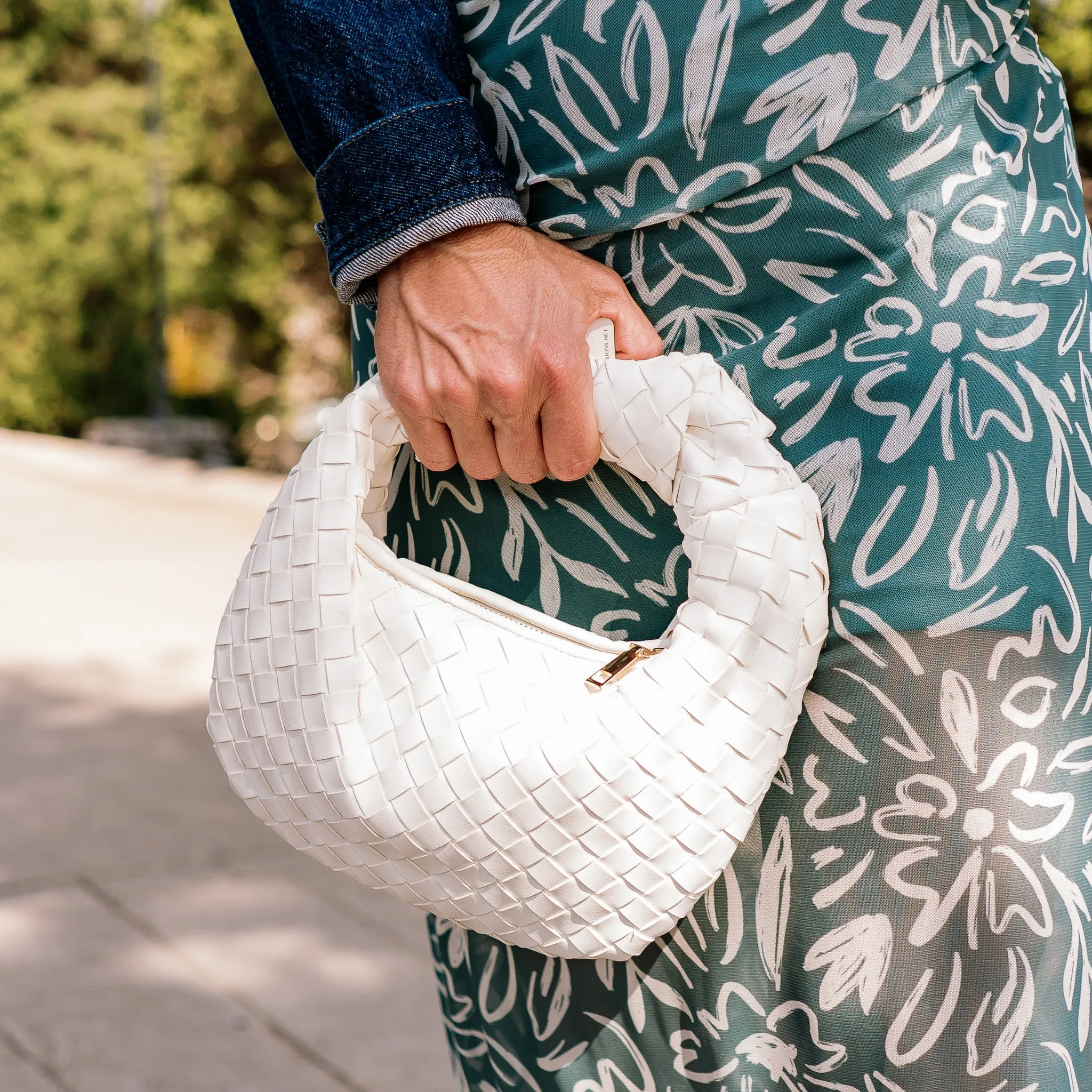 Tracy Woven Knot Strap Clutch