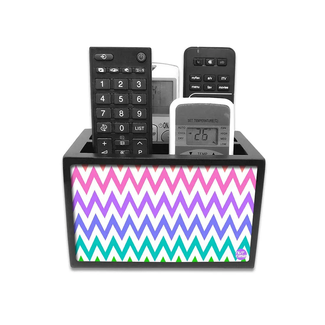 Trendy Remote Control Organizer For TV / AC Remotes -  Colorful  Waves