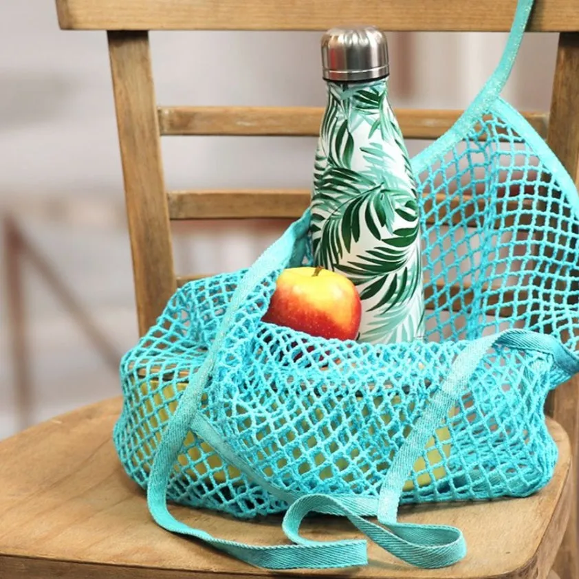 Turquoise String Shopping Bag