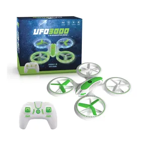 UFO 3000 - Speed LED Mini Stunt Drone for Beginners, Remote Control, 4 Channels - Ages 14 