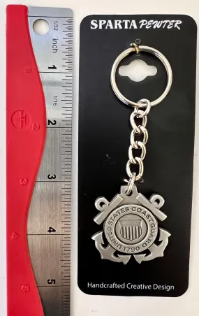 U.S. Coast Guard (USCG) Crest Logo Pewter Keychain