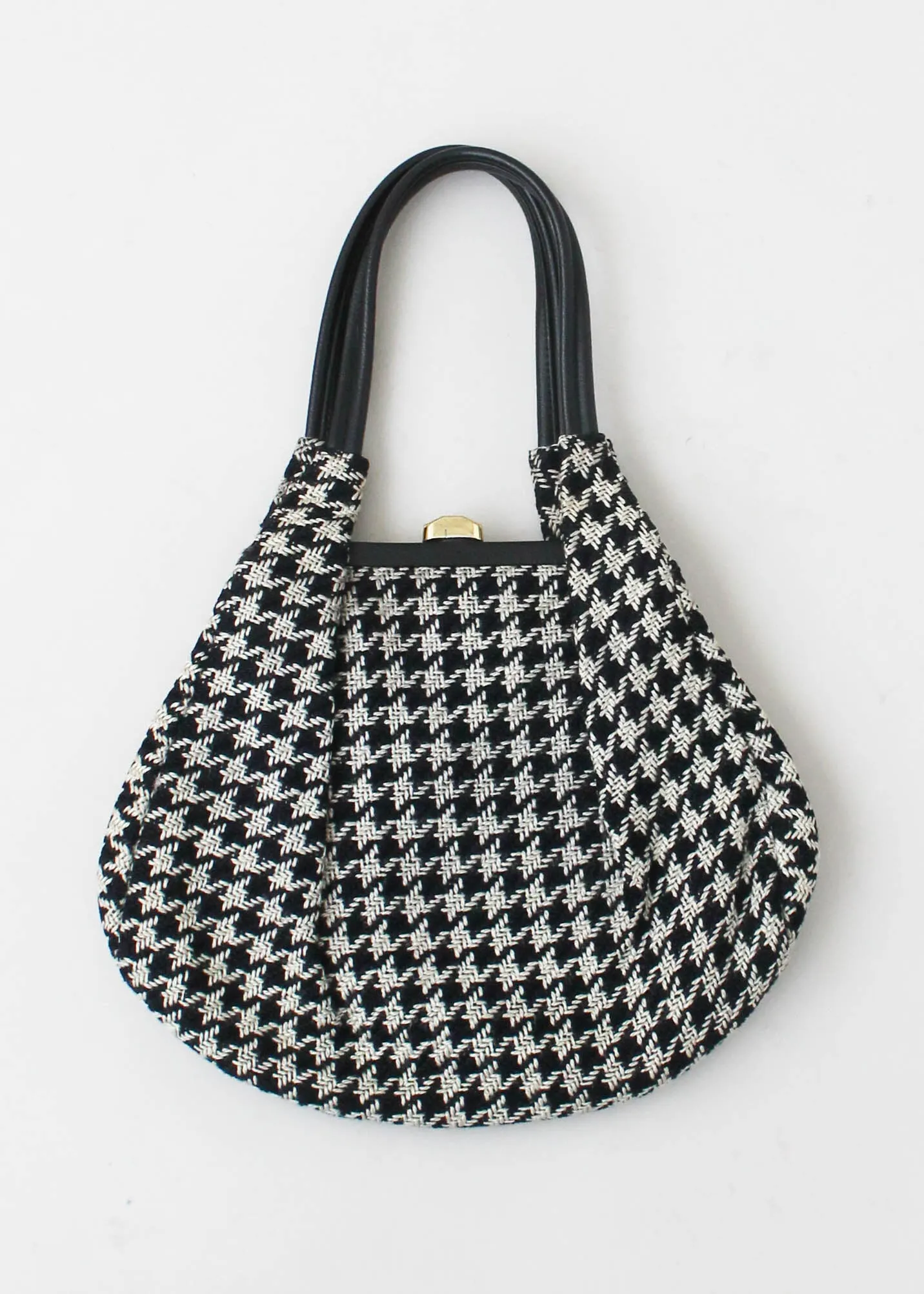 Vintage 1960s Wool Houndstooth Purse