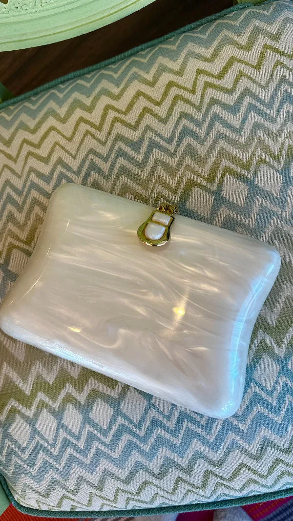 Vintage Lucite Pearl Marbolized Purse