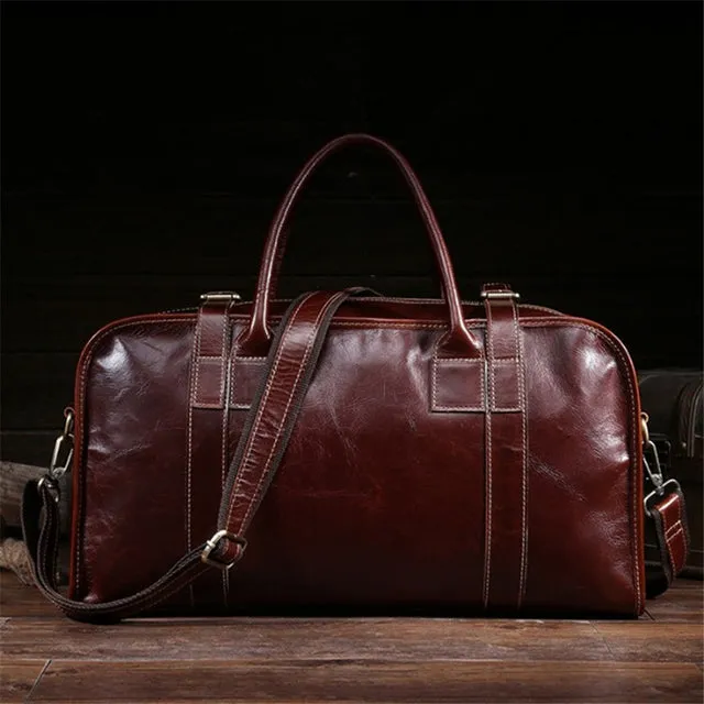 Vintage Luxe Leather Travel Bag