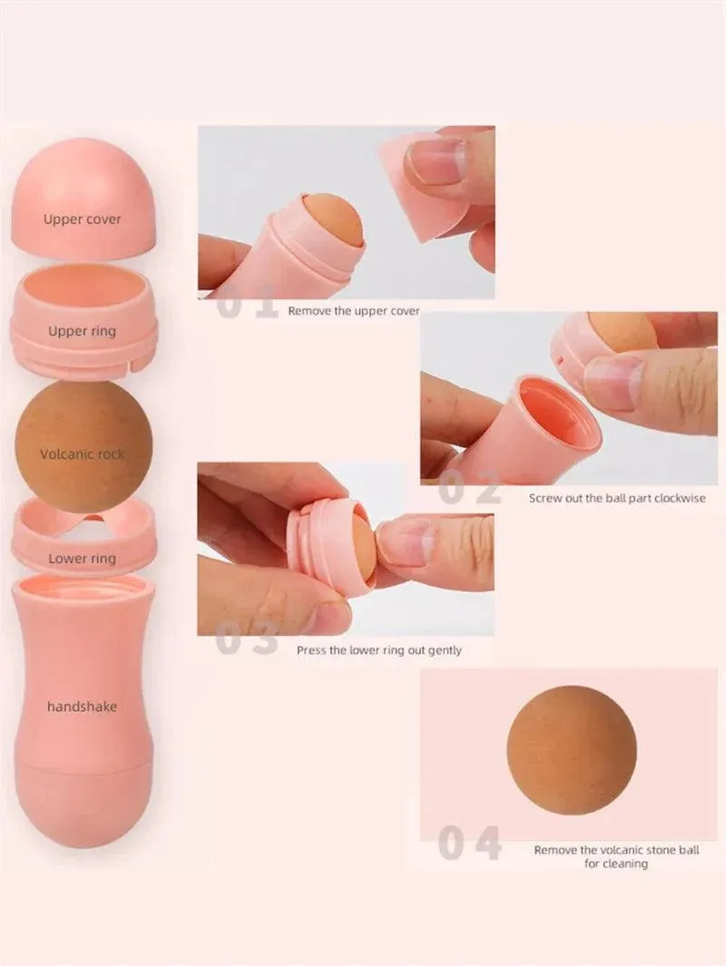 Volcanic Stone Oil Control Roller: Instant Makeup Touch-ups