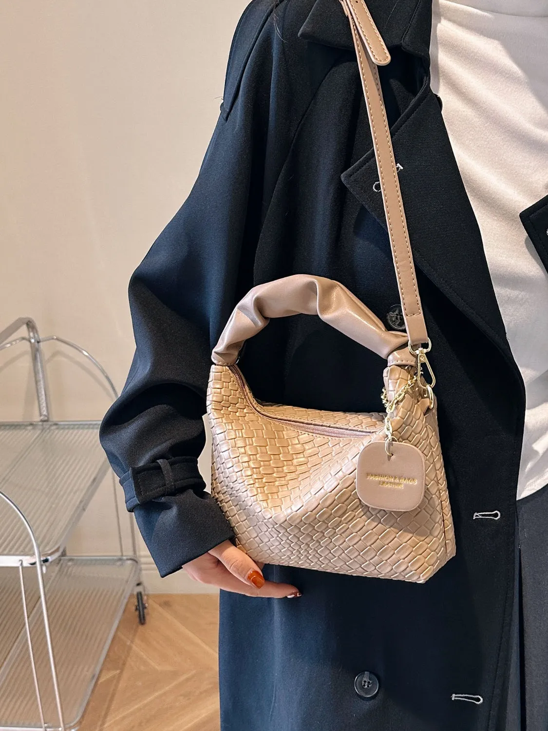 Vyolette PU Leather Woven Crossbody Bag