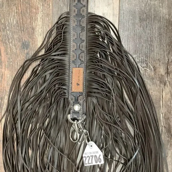 Western Mini Leather Fringe Strap 48" #22706