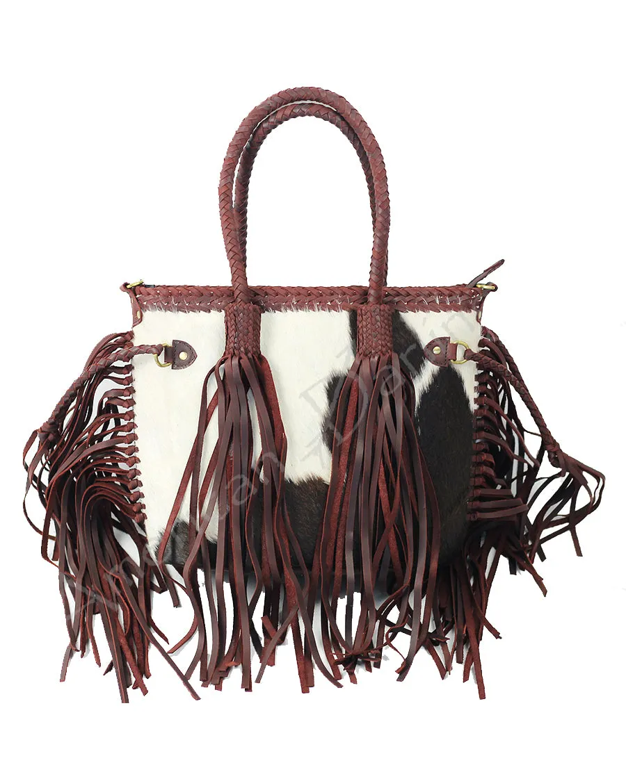 Women's Cowhide Tied Fringe Purse