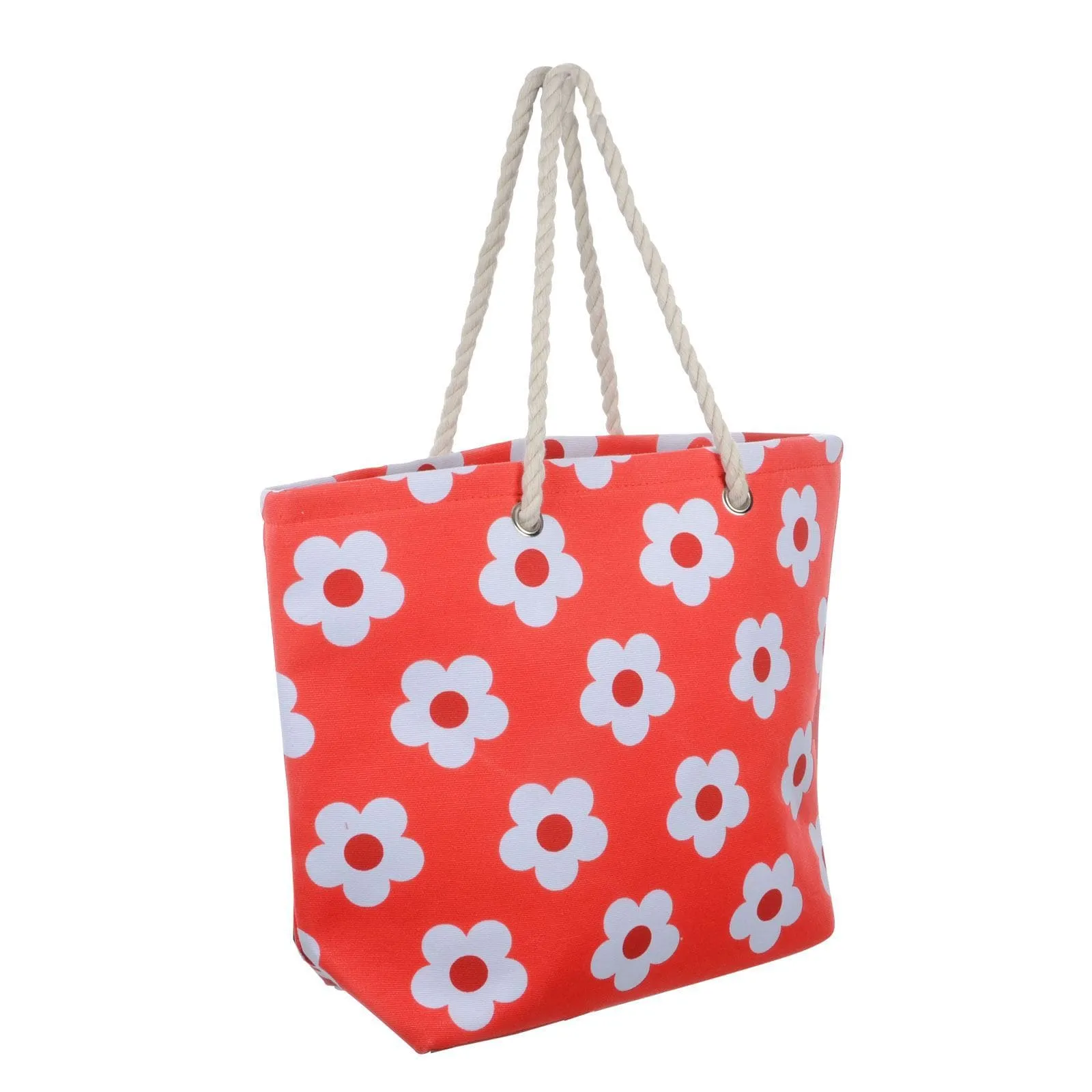 Womens Flower Canvas Beach Shoulder Bag Shopping Tote (Slight Seconds)