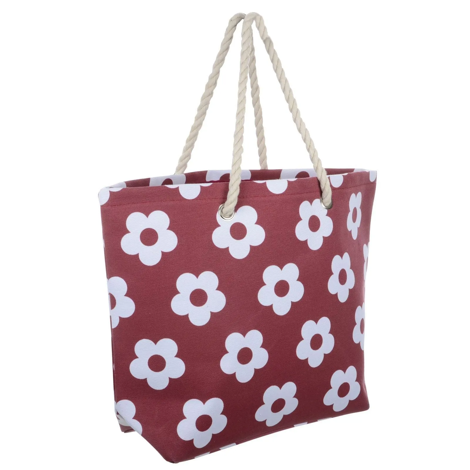 Womens Flower Canvas Beach Shoulder Bag Shopping Tote (Slight Seconds)