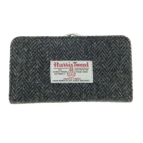 Women's Harris Tweed Iona Long Purse  Charcoal Herringbone