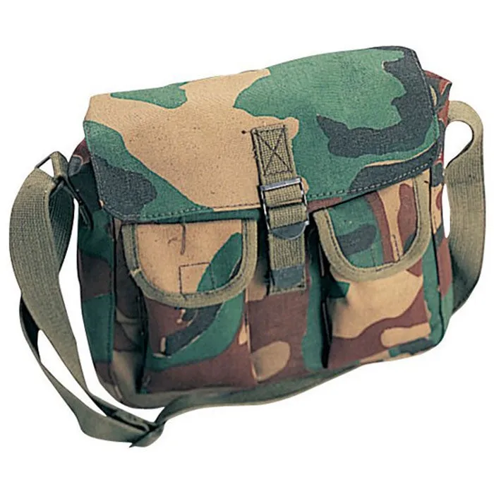 Woodland Camouflage - Army Ammo Shoulder Bag