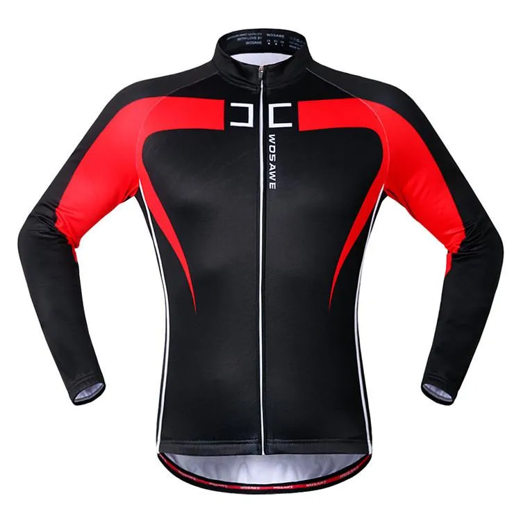 WOSAWE Black Long Sleeve Cycling Jersey