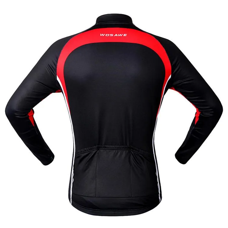 WOSAWE Black Long Sleeve Cycling Jersey