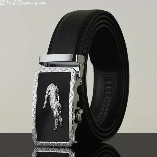 WOWTIGER Belt Man Hot Fashion Cowhide Leather men Designer Luxury Famous High quality Automatic buckle men Belts for men