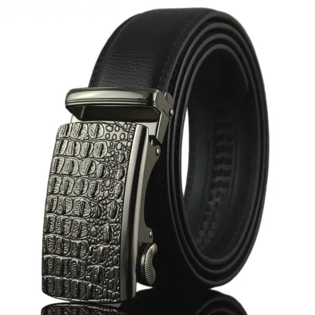 WOWTIGER Belt Man Hot Fashion Cowhide Leather men Designer Luxury Famous High quality Automatic buckle men Belts for men