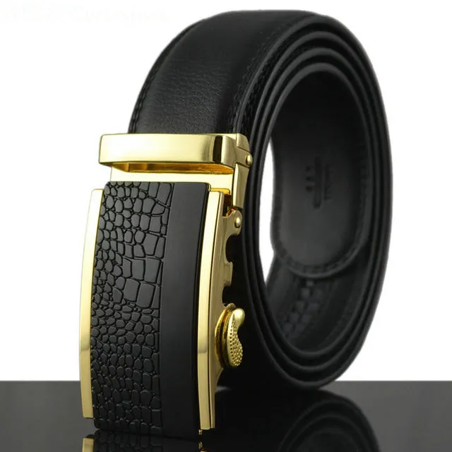 WOWTIGER Belt Man Hot Fashion Cowhide Leather men Designer Luxury Famous High quality Automatic buckle men Belts for men