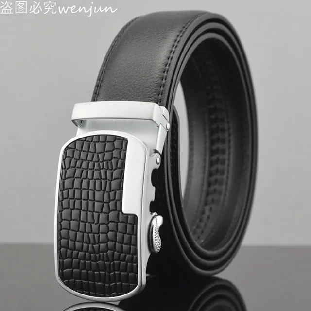 WOWTIGER Belt Man Hot Fashion Cowhide Leather men Designer Luxury Famous High quality Automatic buckle men Belts for men