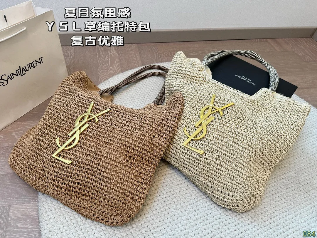 YSK342 Hobo Bag in Raffia / 11.8x11.8inch