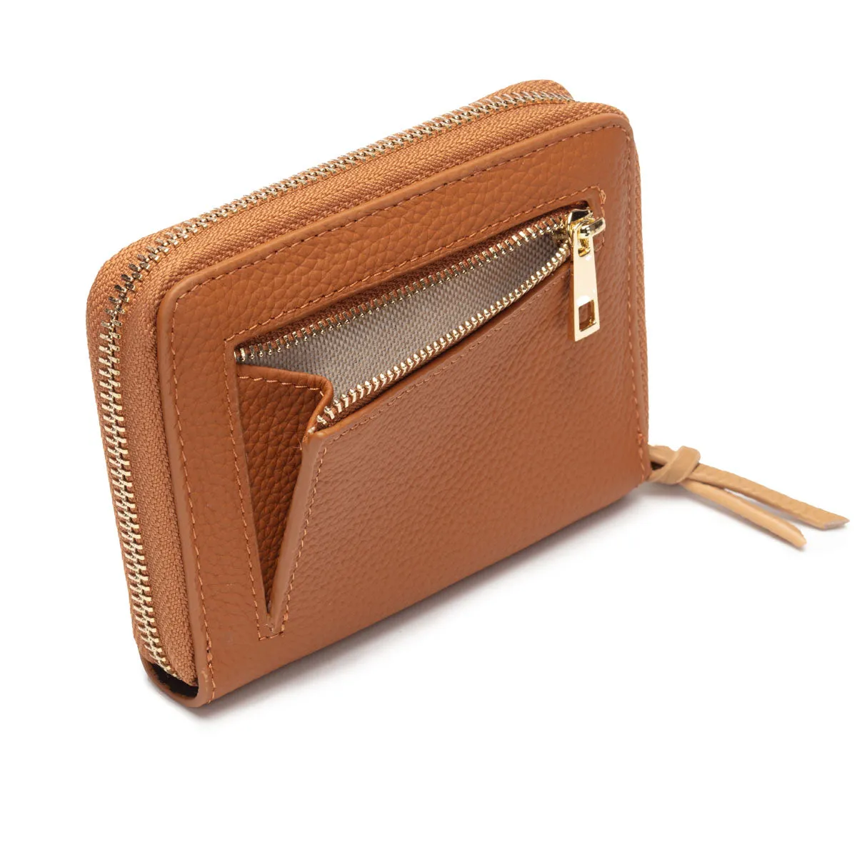 Zipper Purse/Wallet Tan - Coffee