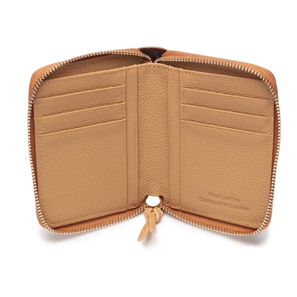 Zipper Purse/Wallet Tan - Coffee